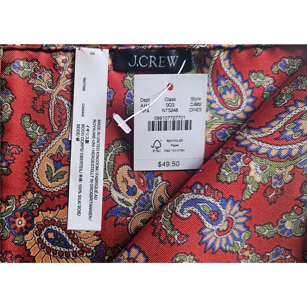 J. Crew English Silk Twill Pocket Square - Picture 4 of 4